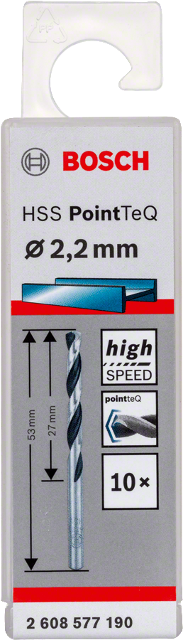 Bosch 2608577190 Metal Drill Bit, Hss Pointteq, With Din338 Standards, Diameter 2.2mm, Pack Of 10 - photo 2