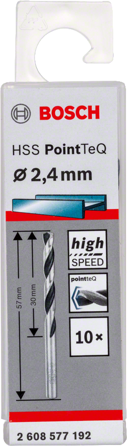 Bosch 2608577192 Metal Drill Bit, Hss Pointteq, With Din338 Standards, Diameter 2.4mm, Pack Of 10 - photo 2