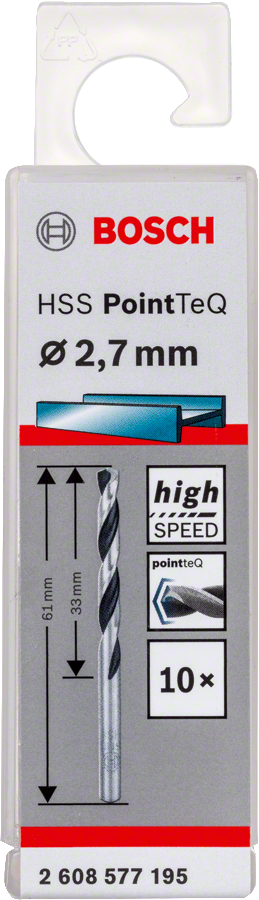 Bosch 2608577195 Metal Drill Bit, Hss Pointteq, With Din338 Standards, Diameter 2.7mm, Pack Of 10 - photo 2