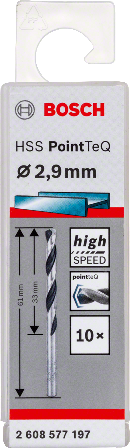 Bosch 2608577197 Metal Drill Bit, Hss Pointteq, With Din338 Standards, Diameter 2.9mm, Pack Of 10 - photo 2