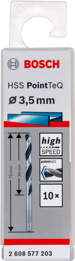 Bosch 2608577203 Metal Drill Bit, Hss Pointteq, With Din338 Standards, Diameter 3.5mm, Pack Of 10 - photo 2