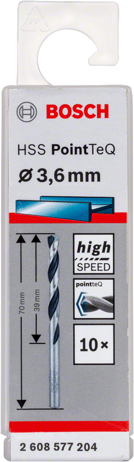 Bosch 2608577204 Metal Drill Bit, Hss Pointteq, With Din338 Standards, Diameter 3.6mm, Pack Of 10 - photo 2
