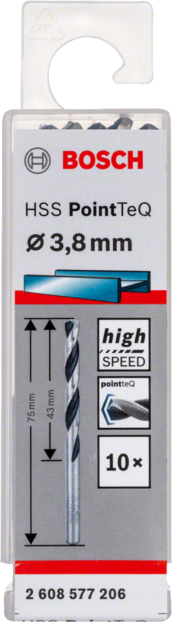 Bosch 2608577206 Metal Drill Bit, Hss Pointteq, With Din338 Standards, Diameter 3.8mm, Pack Of 10 - photo 2