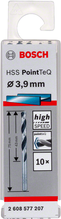 Bosch 2608577207 Metal Drill Bit, Hss Pointteq, With Din338 Standards, Diameter 3.9mm, Pack Of 10 - photo 2