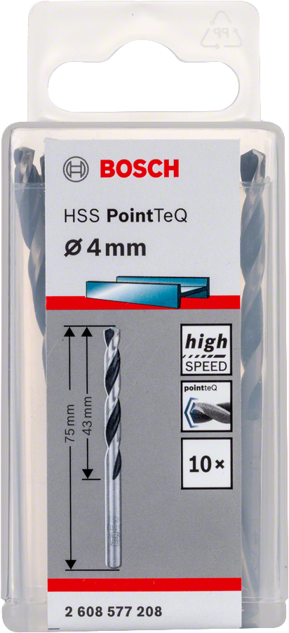 Bosch 2608577208 Metal Drill Bit, Hss Pointteq, With Din338 Standards, Diameter 4mm, Pack Of 10 - photo 2