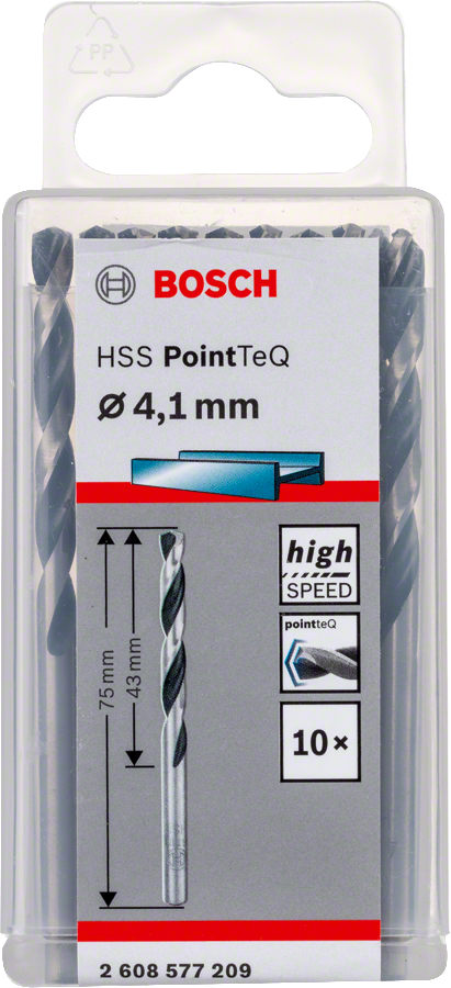 Bosch 2608577209 Metal Drill Bit, Hss Pointteq, With Din338 Standards, Diameter 4.1mm, Pack Of 10 - photo 2