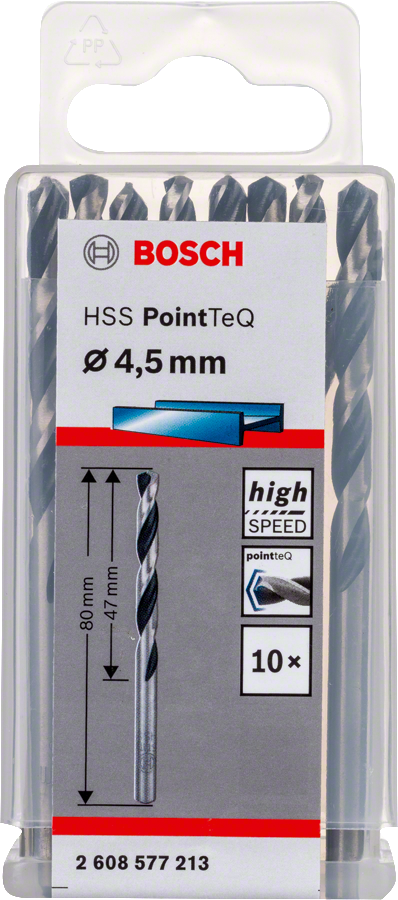 Bosch 2608577213 Metal Drill Bit, Hss Pointteq, With Din338 Standards, Diameter 4.5mm, Pack Of 10 - photo 2
