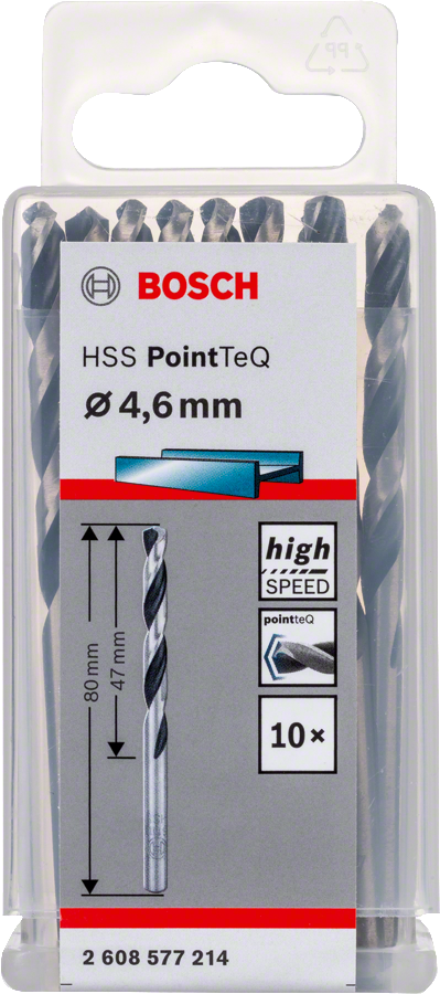 Bosch 2608577214 Metal Drill Bit, Hss Pointteq, With Din338 Standards, Diameter 4.6mm, Pack Of 10 - photo 2