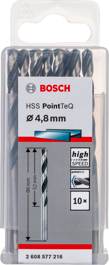 Bosch 2608577216 Metal Drill Bit, Hss Pointteq, With Din338 Standards, Diameter 4.8mm, Pack Of 10 - photo 2
