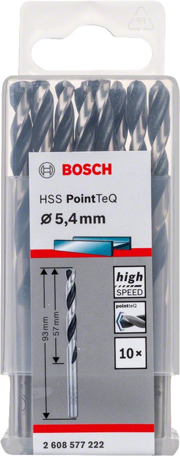 Bosch 2608577222 Metal Drill Bit, Hss Pointteq, With Din338 Standards, Diameter 5.4mm, Pack Of 10 - photo 2