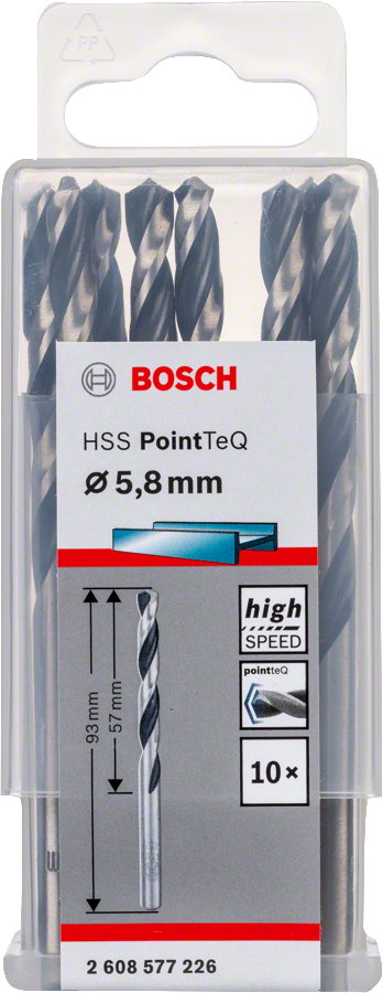 Bosch 2608577226 Metal Drill Bit, Hss Pointteq, With Din338 Standards, Diameter 5.8mm, Pack Of 10 - photo 2