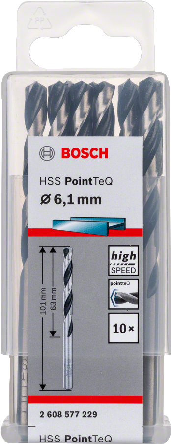 Bosch 2608577229 Metal Drill Bit, Hss Pointteq, With Din338 Standards, Diameter 6.1mm, Pack Of 10 - photo 2