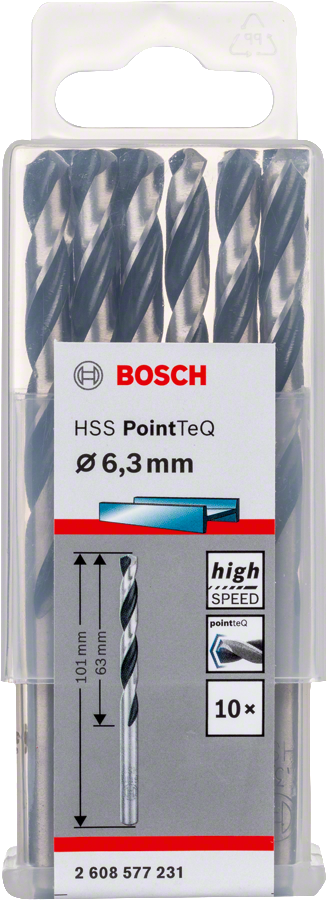 Bosch 2608577231 Metal Drill Bit, Hss Pointteq, With Din338 Standards, Diameter 6.3mm, Pack Of 10 - photo 2