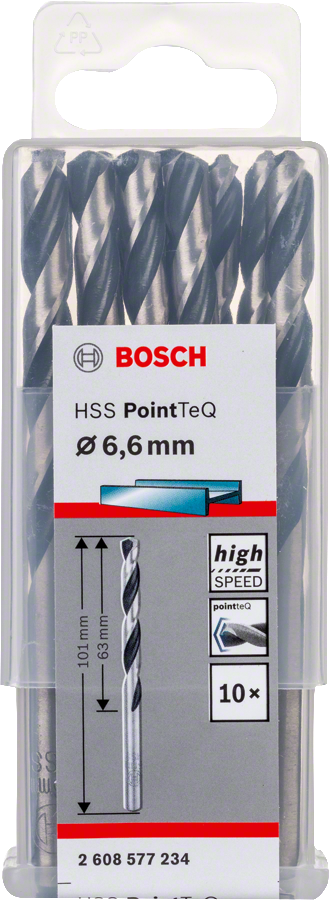 Bosch 2608577234 Metal Drill Bit, Hss Pointteq, With Din338 Standards, Diameter 6.6mm, Pack Of 10 - photo 2