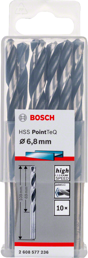 Bosch 2608577236 Metal Drill Bit, Hss Pointteq, With Din338 Standards, Diameter 6.8mm, Pack Of 10 - photo 2