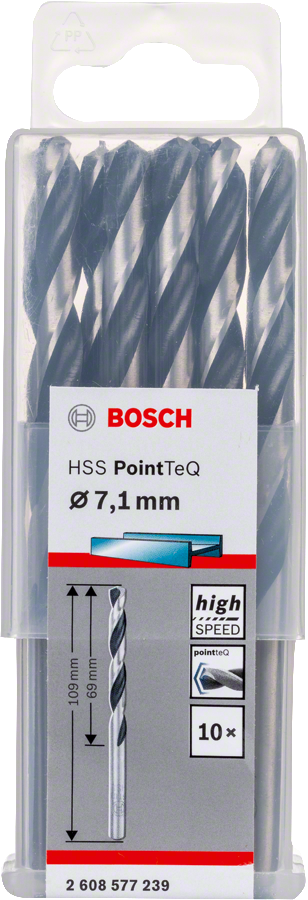 Bosch 2608577239 Metal Drill Bit, Hss Pointteq, With Din338 Standards, Diameter 7.1mm, Pack Of 10 - photo 2