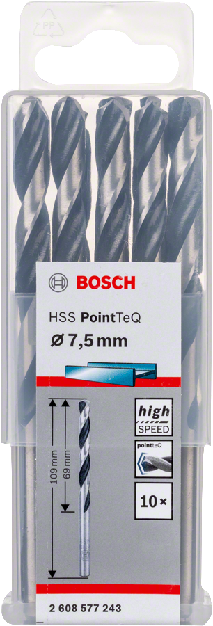 Bosch 2608577243 Metal Drill Bit, Hss Pointteq, With Din338 Standards, Diameter 7.5mm, Pack Of 10 - photo 2