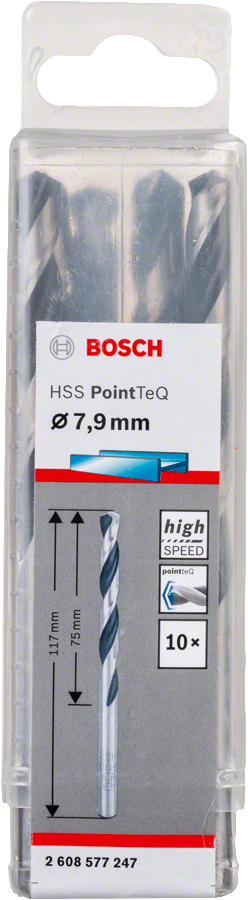 Bosch 2608577247 Metal Drill Bit, Hss Pointteq, With Din338 Standards, Diameter 7.9mm, Pack Of 10 - photo 2