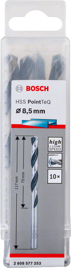 Bosch 2608577253 Metal Drill Bit, Hss Pointteq, With Din338 Standards, Diameter 8.5mm, Pack Of 5 - photo 2
