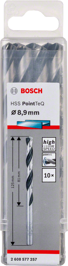 Bosch 2608577257 Metal Drill Bit, Hss Pointteq, With Din338 Standards, Diameter 8.9mm, Pack Of 5 - photo 2