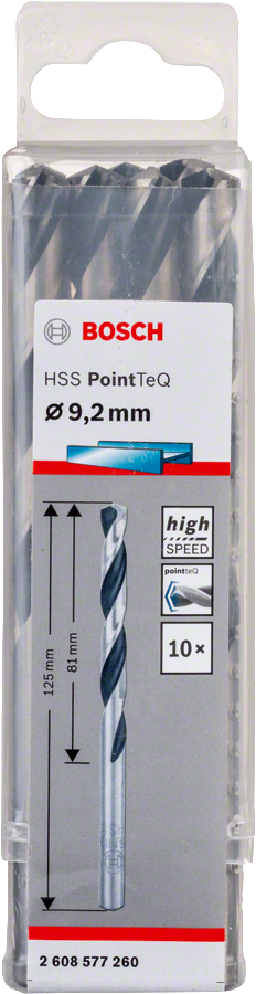Bosch 2608577260 Metal Drill Bit, Hss Pointteq, With Din338 Standards, Diameter 9.2mm, Pack Of 5 - photo 2