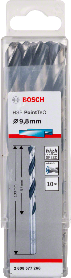 Bosch 2608577266 Metal Drill Bit, Hss Pointteq, With Din338 Standards, Diameter 9.8mm, Pack Of 5 - photo 2