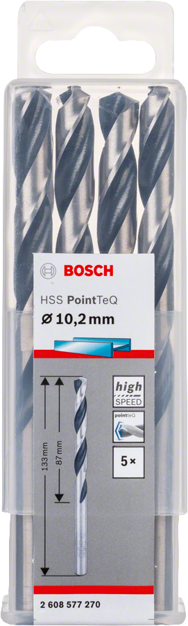 Bosch 2608577270 Metal Drill Bit, Hss Pointteq, With Din338 Standards, Diameter 10.2mm, Pack Of 5 - photo 2