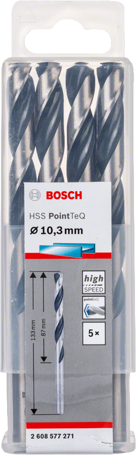 Bosch 2608577271 Metal Drill Bit, Hss Pointteq, With Din338 Standards, Diameter 10.3mm, Pack Of 5 - photo 2