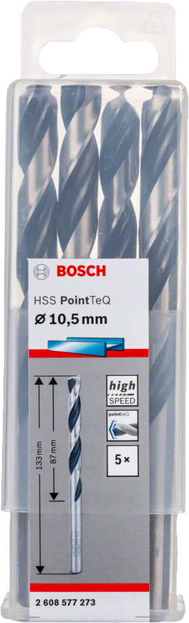 Bosch 2608577273 Metal Drill Bit, Hss Pointteq, With Din338 Standards, Diameter 10.5mm, Pack Of 5 - photo 2