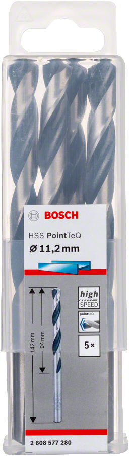 Bosch 2608577280 Metal Drill Bit, Hss Pointteq, With Din338 Standards, Diameter 11.2mm, Pack Of 5 - photo 2