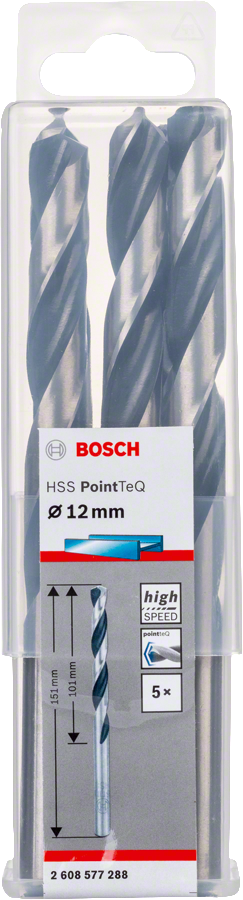 Bosch 2608577288 Metal Drill Bit, Hss Pointteq, With Din338 Standards, Diameter 12mm, Pack Of 5 - photo 2