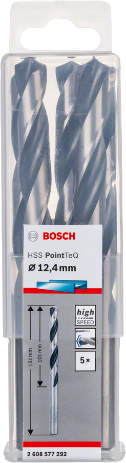 Bosch 2608577292 Metal Drill Bit, Hss Pointteq, With Din338 Standards, Diameter 12.4mm, Pack Of 5 - photo 2
