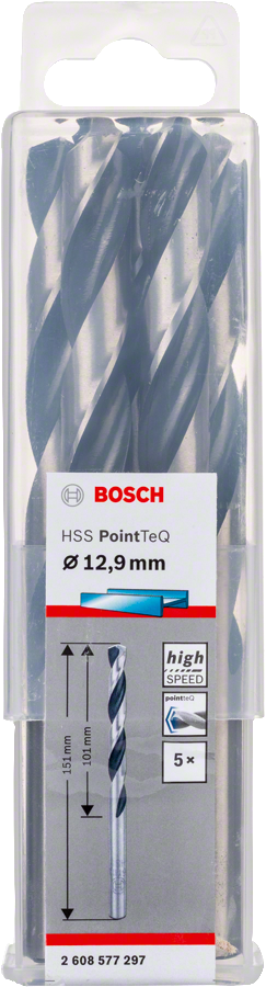 Bosch 2608577297 Metal Drill Bit, Hss Pointteq, With Din338 Standards, Diameter 12.9mm, Pack Of 5 - photo 2