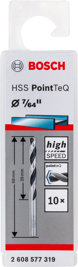 Bosch 2608577319 Metal Drill Bit, Hss Pointteq, With Din338 Standards, Diameter 7/64"mm, Pack Of 10 - photo 2