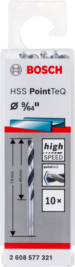 Bosch 2608577321 Metal Drill Bit, Hss Pointteq, With Din338 Standards, Diameter 9/64"mm, Pack Of 10 - photo 2
