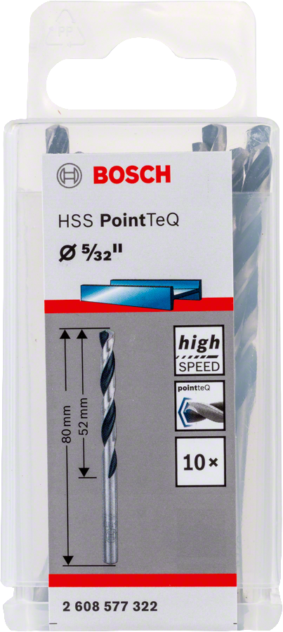 Bosch 2608577322 Metal Drill Bit, Hss Pointteq, With Din338 Standards, Diameter 5/32"mm, Pack Of 10 - photo 2