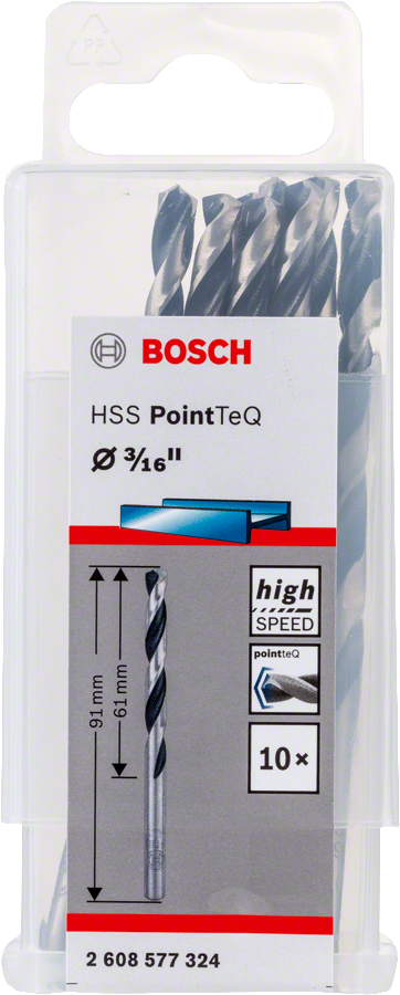 Bosch 2608577324 Metal Drill Bit, Hss Pointteq, With Din338 Standards, Diameter 3/16"mm, Pack Of 10 - photo 2