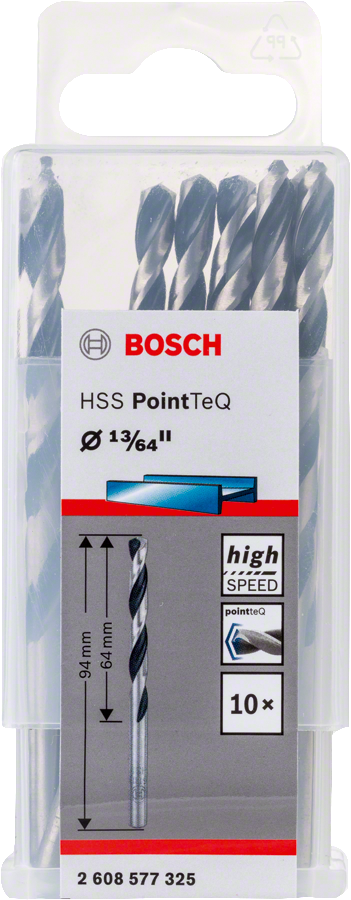 Bosch 2608577325 Metal Drill Bit, Hss Pointteq, With Din338 Standards, Diameter 13/64"mm, Pack Of 10 - photo 2