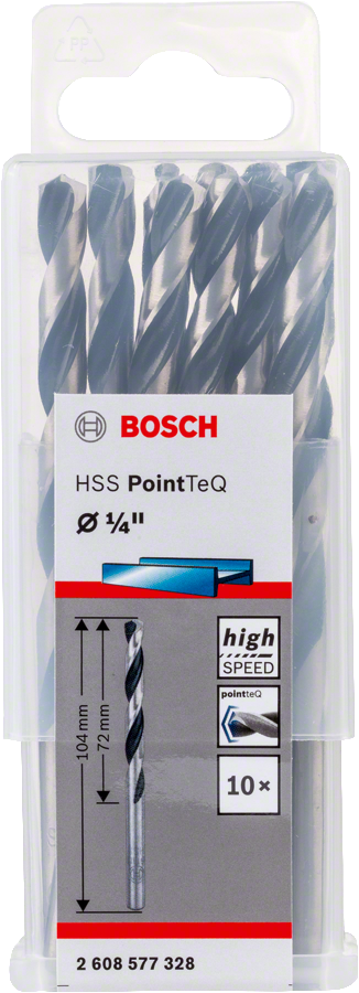 Bosch 2608577328 Metal Drill Bit, Hss Pointteq, With Din338 Standards, Diameter 1/4"mm, Pack Of 10 - photo 2