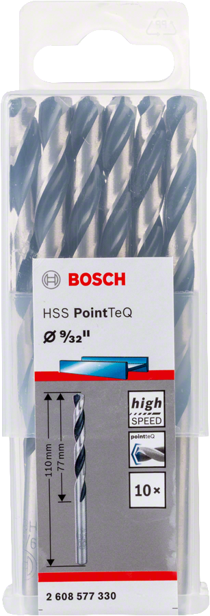 Bosch 2608577330 Metal Drill Bit, Hss Pointteq, With Din338 Standards, Diameter 9/32"mm, Pack Of 10 - photo 2
