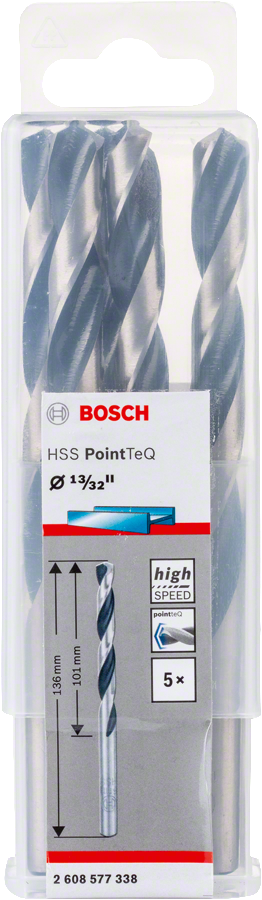 Bosch 2608577338 Metal Drill Bit, Hss Pointteq, With Din338 Standards, Diameter 13/32"mm, Pack Of 5 - photo 2