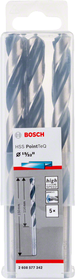 Bosch 2608577342 Metal Drill Bit, Hss Pointteq, With Din338 Standards, Diameter 15/32"mm, Pack Of 5 - photo 2