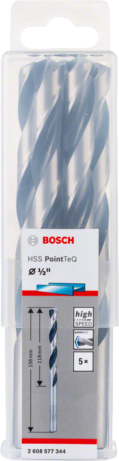 Bosch 2608577344 Metal Drill Bit, Hss Pointteq, With Din338 Standards, Diameter 1/2"mm, Pack Of 5 - photo 2