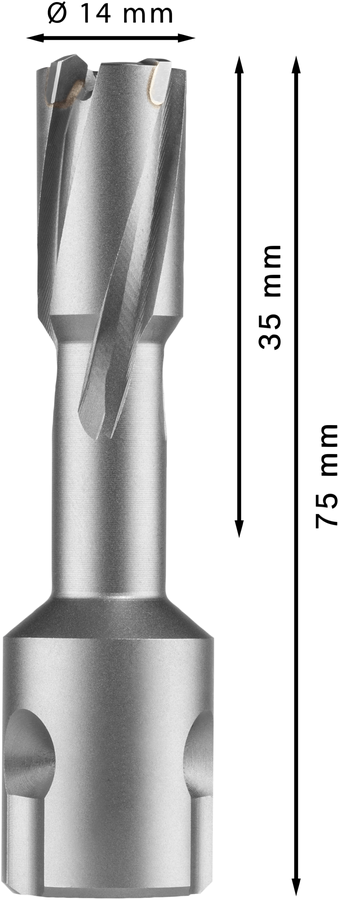 Bosch 2608577483 Tungsten Carbide Teeth Annular Cutter With Diameter 14mm & Cutting Depth 35mm,pack Of 1, Pin To Be Bought Extra - photo 3