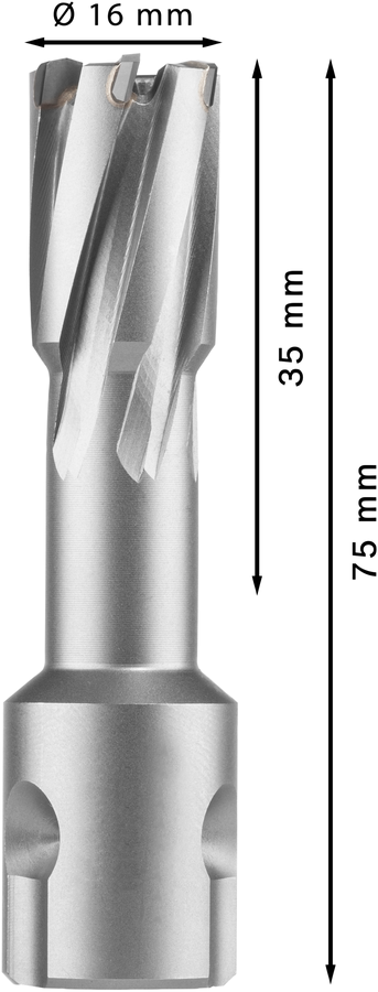 Bosch 2608577484 Tungsten Carbide Teeth Annular Cutter With Diameter 16mm & Cutting Depth 35mm, Pack Of 1, Pin To Be Bought Extra - photo 3