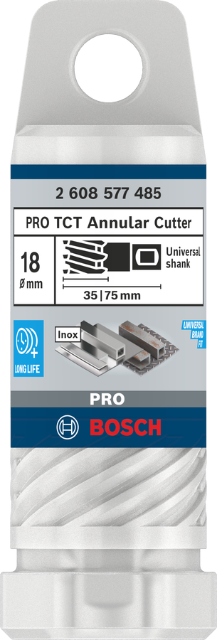 Bosch 2608577485 Tungsten Carbide Teeth Annular Cutter With Diameter 18mm & Cutting Depth 35mm,pack Of 1, Pin To Be Bought Extra - photo 2