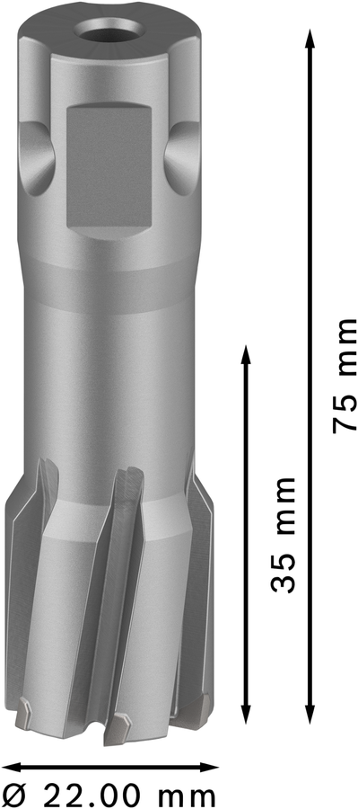 Bosch 2608577487 Tungsten Carbide Teeth Annular Cutter With Diameter 22mm & Cutting Depth 35mm, Pack Of 1,pin To Be Bought Extra - photo 3