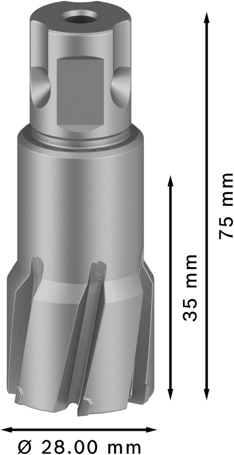 Bosch 2608577490 Tungsten Carbide Teeth Annular Cutter With Diameter 28mm & Cutting Depth 35mm, Pack Of 1, Pin To Be Bought Extra - photo 3
