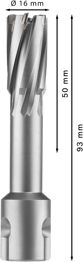 Bosch 2608577496 Tungsten Carbide Teeth Annular Cutter With Diameter 16mm & Cutting Depth 50mm,pack Of 1, Pin To Be Bought Extra - photo 3