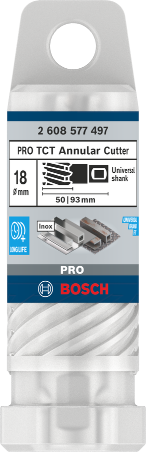 Bosch 2608577497 Tungsten Carbide Teeth Annular Cutter With Diameter 18mm & Cutting Depth 50mm, Pack Of 1, Pin To Be Bought Extra - photo 2